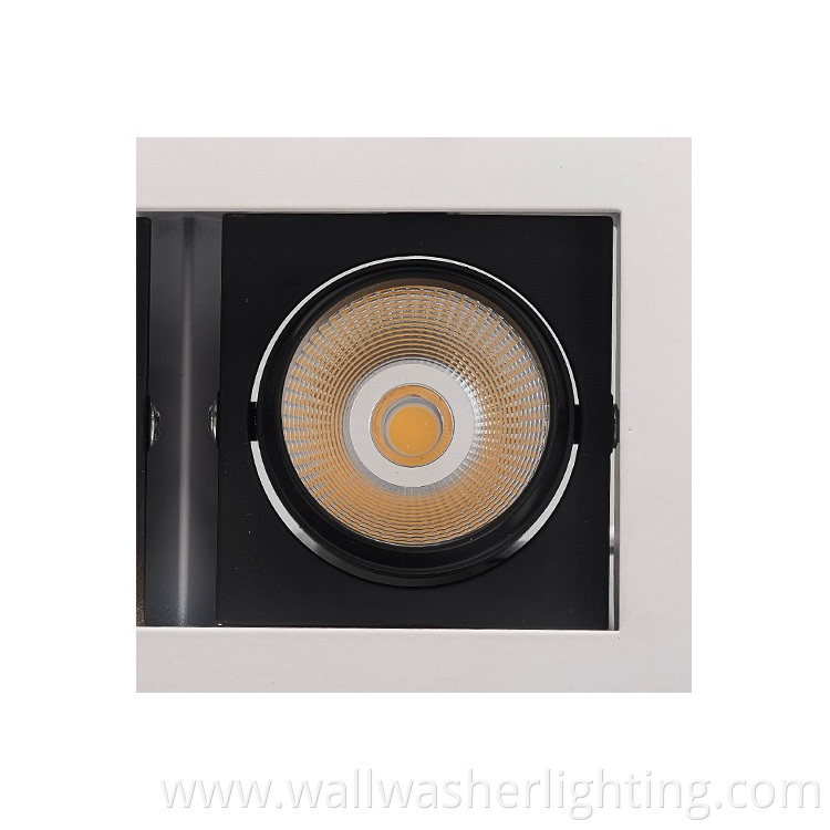 Popular design anti glare dali recessed cob led downlight square 14w full watt for indoor lighting